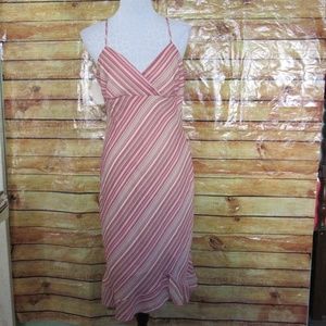 NWT VINTAGE Sfuzi pink striped spaghetti strap dress